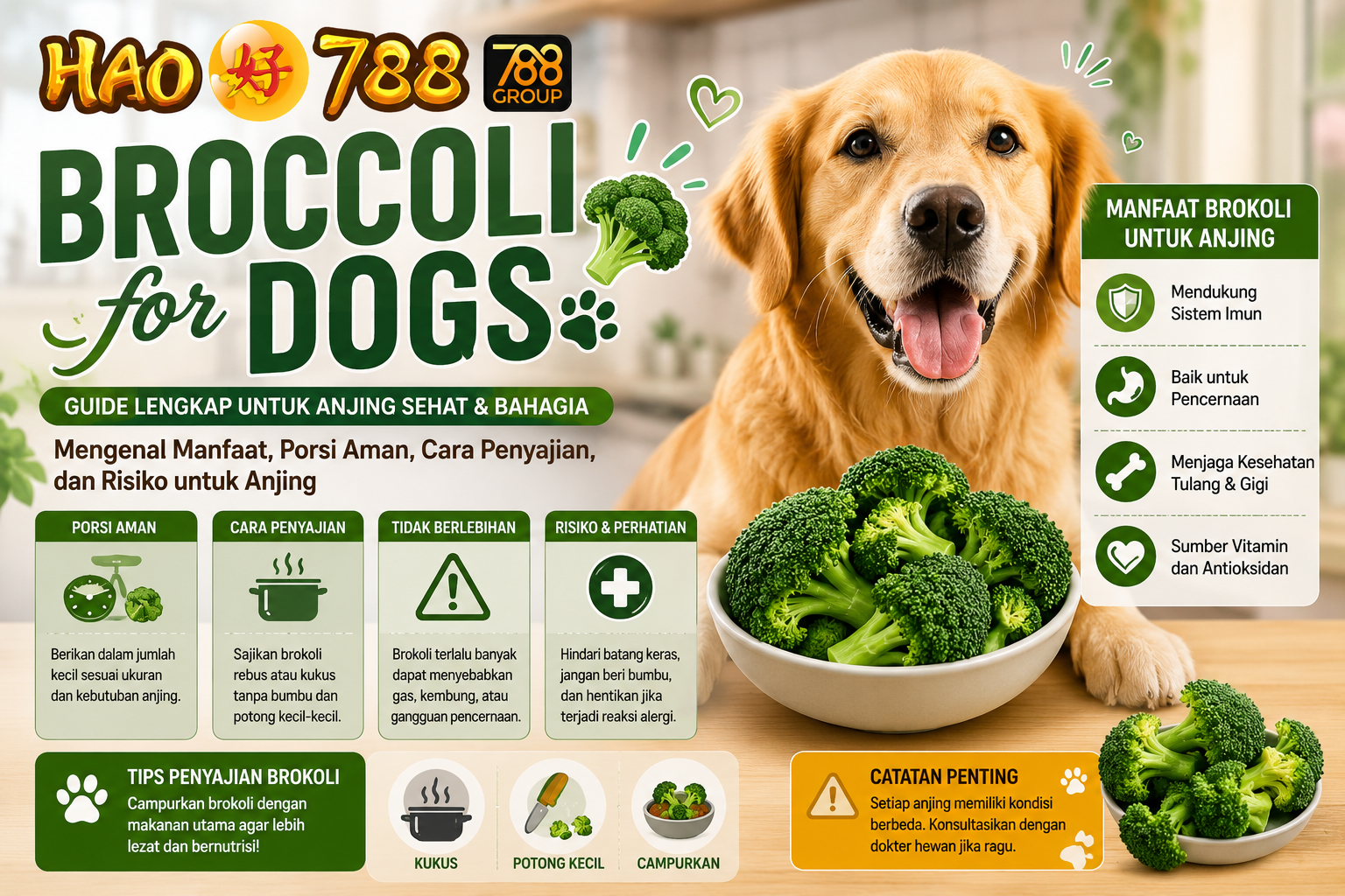 HAO788 | HealthWeighUp Broccoli for Dogs Guide: Mengenal Manfaat, Porsi Aman, Cara Penyajian, dan Risiko untuk Anjing